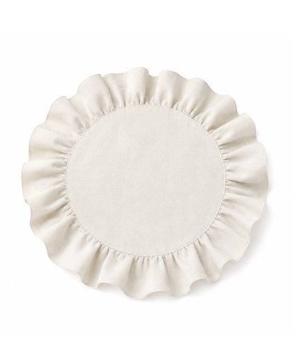 Dekoratīvā apaļā apakšsalvete ar volāniem, Ø42 cm – krēmkrāsas